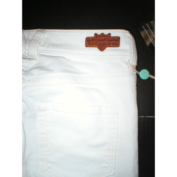 New NWT Designer Hollywood Trading Company White Jeans Womens Flare 25 Mid HTC - Picture 7 of 7